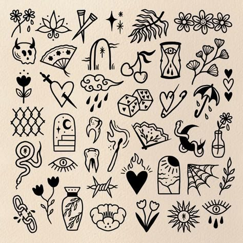 Small Fall Tattoos, Very Simple Tattoos, Drawing Scrapbook, Sick Tattoos, Stick Poke Tattoo, Beginner Tattoos, Art Flash, Tattoo Practice, Sharpie Tattoos