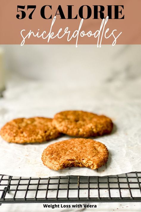 Any recipe can be made better with cinnamon sugar. That applies to cookies too, these low calorie snickerdoodles are the perfect low calorie treat for anyone on a weight loss journey. Low Calorie Christmas Treats, Low Calorie Christmas, Soft Snickerdoodle Cookies, Low Calorie Cookies, Low Calorie Baking, Super Low Calorie, Cinnamon Desserts, Low Cal Dessert, Christmas Baking Recipes