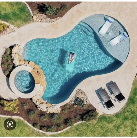 Swimming Pools Backyard Inground, Ideas De Piscina, Ivory Travertine, Southlake Texas, Inground Pool Landscaping, Pool Deck Plans, Dream Backyard Pool, Freeform Pools, Pools Backyard Inground