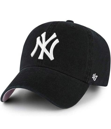 Clean Up Cap Yankee Hat, New York Yankee Hat, Yankees Hat, Ny Yankees, Black Cap, New York Rangers, 47 Brand, Black White Pink, Boston Red Sox