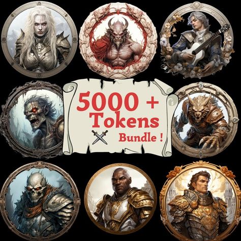 Dnd Tokens, Dnd Character Sheet, Frame Circle, Mind Flayer, Virtual Tabletop, Gaming Token, Dungeons Dragons, Dnd Art, Dark Elf