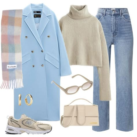 Mode Ab 50, Winter Fashion Outfits Casual, Blue Coat, Virtual Stylist, Blue Coats, Blue Colour, Winter Fashion Outfits, Teen Fashion Outfits, Fall Winter Outfits