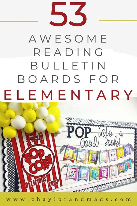 The best reading bulletin board ideas for preschool, elementary and middle and high school. Tons of creative ideas to make statement reading bulletin boards in your classroom this year. Reading Center Bulletin Boards Preschool, Literacy Week Bulletin Board Ideas, Readathon Ideas Classroom, Elementary School Library Bulletin Board Display Ideas, Reading Bulletin Boards Elementary Ideas, Elementary School Library Bulletin Board Ideas, Literacy Bulletin Board Ideas Elementary, Middle School Library Bulletin Board Ideas, Book Theme Bulletin Board Ideas