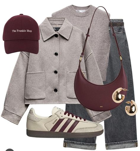 Zara 2024 Autumn, Zara Outfits 2024, Zara Outfit 2024 Autumn, Zara Outfit 2024, Work Ootd, Japan Outfits, Burgundy Outfit, Outfit Zara, Jeans Outfit Women