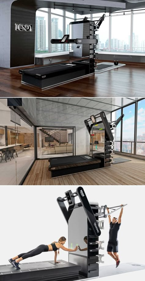 Whimsigothic Home Bedroom, Functional Training Gym, Smart Gym, Whimsigothic Home, Gym Architecture, Fitness Equipment Design, Blob Mirrors, House Gym, Home Gym Garage