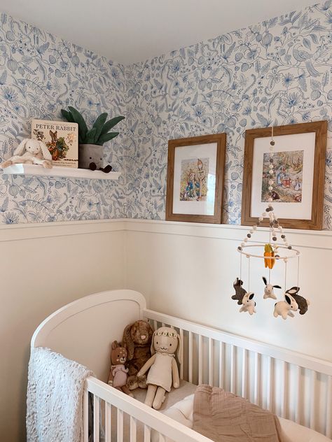 Nursery Themes For Boys, Blue Nursery Girl, Nursery Themes Neutral, Storybook Nursery, Cottage Nursery, Boy Nursery Themes, Rabbit Nursery, Adorable Nursery, Nursery Room Design