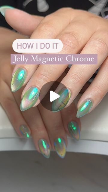 5,165 likes, 49 comments - polishedinportland July 31, 2024: "I luhhooove the look of magnetic gel with chrome. Can you tell? lol It’s an obsession and I’m not even sorry 🤷‍♀️🥰 Anywho, here are all the deets for the products! (Products with codes can be found at the link in my bio) @gellyfit_usa Code PIPDX - NAG05 - NE09 - NE10 @vettsystore Code PIPDX - Silicone applicator - Aurora Chrome @nashlynails - Icegel Powder Top gel @naillabousa - Presto No Wipe Lemme know if you have any que Chrome With Glitter Nails, Chrome Over Cat Eye Nails, Magnetic Chrome Nails, Chrome Magnetic Nails, Chrome Nail Powder Tutorial, Cat Eye Nails With Chrome, Chrome Jelly Nails, Nails Magnetic Design, Magnetic Polish Designs