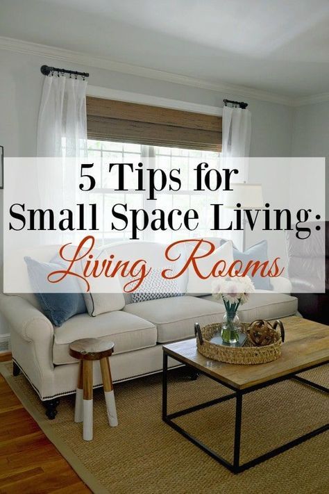 5 Tips for Small Space Living: Living Room #livingroom #smallspaces #decor #livingroomideas Salons Cottage, Small Living Room Furniture, Small Living Room Layout, Living Room Designs Small Spaces, Living Room Furniture Arrangement, Apartment Decoration, Living Room Arrangements, Small Living Room Decor, Small Space Living Room