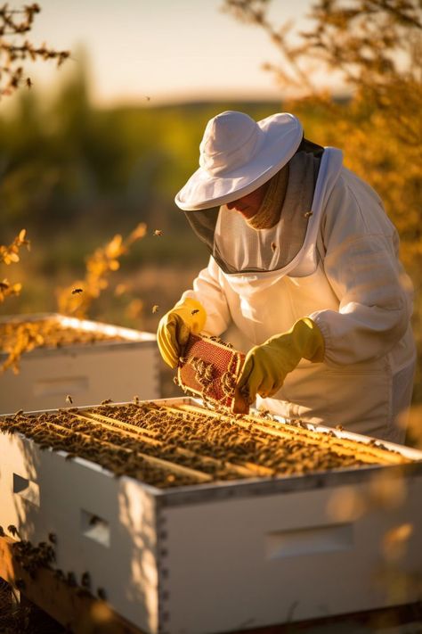 Delve into the fascinating world of beekeeping and learn about the vital foods that beekeepers provide to their bees for a thriving, happy hive. Feeding Bees, Interactive Architecture, Logo Bee, Farm Logo Design, Honey Logo, Honey Label, Honey Brand, Backyard Beekeeping, Farm Lifestyle