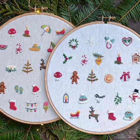 Christmas Mini Embroideries BUNDLE Northern and Southern Digital PDF Pattern Video Class - Etsy Canada Christmas Hand Embroidery, Mini Christmas Stockings, Southern Christmas, Learning To Embroider, Christmas Embroidery Patterns, Cross Stitch Christmas, Christmas Embroidery Designs, Stocking Pattern, Embroidery Christmas