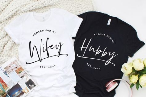 Married Couple Shirts, Hubby Wifey Shirts, Cute Couple Shirts, Married Shirt, Couples Shirts, Dream Honeymoon, Mrs Shirt, Husband Valentine, Honeymoon Shirts