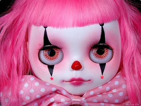 Satanic Tattoo Ideas, Vampire Yandere, Dolly Eye Makeup, Satanic Tattoo, Baby Hotline, Pink Clown, Moth Fairy, Clowncore Aesthetic, Rodeo Clown