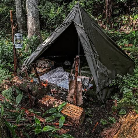 Bushcraft Shelter, Camping Photo, Camping Site, Forest Camp, Camping Inspiration, Bushcraft Gear, Bush Craft, Wild Camping, Camping Photography