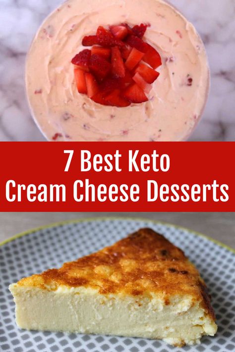 Keto Cream Cheese Desserts – The 7 Best Easy Low Carb Dessert Recipes – including no bake, chocolate and cheesecake sweet treats. Deserts With Cream Cheese, Cheesecake Treats, Cream Cheese Desserts Easy, Low Carb Dessert Recipes, Cream Cheese Recipes Dessert, Healthy Cream Cheese, Cheese Desserts, Low Carb Desserts Easy, Keto Cream Cheese