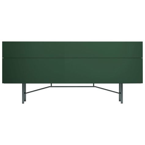 Acerbis Small Grand Buffet Sideboard in Glossy Lacquered Dark Green & Grey Frame | See more antique and modern Cabinets at https://www.1stdibs.com/furniture/storage-case-pieces/cabinets Dark Green And Grey, 13 November, Buffets & Sideboards, Buffet Sideboard, Led Power Supply, Grey Frame, Modern Cabinets, Sideboard Cabinet, Warm Grey