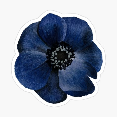 Get my art printed on awesome products. Support me at Redbubble #RBandME: https://www.redbubble.com/i/sticker/Blue-Flower-Watercolor-Art-by-AveryZi/163501007.EJUG5?asc=u Blue Objects Aesthetic, Blue Stickers Printable, Aesthetic Stickers Blue, Dark Blue Aesthetic Stickers, Blue Aesthetic Stickers For Journal, Aesthetic Stickers For Journal, Blue Scrapbook Stickers, Vintage Blue Stickers, Dark Blue Stickers