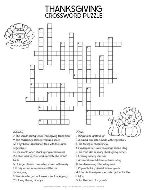 Kids crossword puzzles