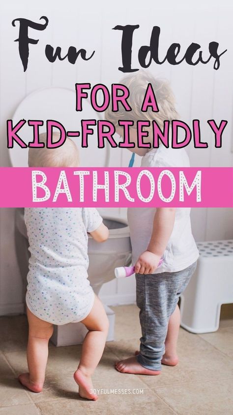 Whether you have a kid's bathroom in your home, or you just want to make your bathroom fun and accessible for kids, check out these fun ideas for a kid-friendly bathroom. From childproofing your bathroom and bathroom organization hacks  to bathroom essentials for young and older kids, I'm sharing mom advice on how to create a fun kid-friendly bathroom! Kid And Guest Bathroom Ideas, Kids And Guest Bathroom Ideas, Toddler Girl Bathroom Ideas, Boys Bathroom Ideas Kid, Toddler Bathroom Ideas, Unisex Kids Bathroom Ideas, Small Kids Bathroom Ideas, Kids Shared Bathroom, Fun Kids Bathroom Ideas