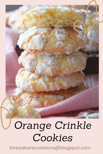 Orange Crinkle Cookies - Threadbare Creations Orange Crinkle Cookies, Microplane Zester, Recipes Tutorials, Crinkle Cookies Recipe, Orange Baking, Orange Cookies, Crinkle Cookies, Quilt Designs, Fruit In Season