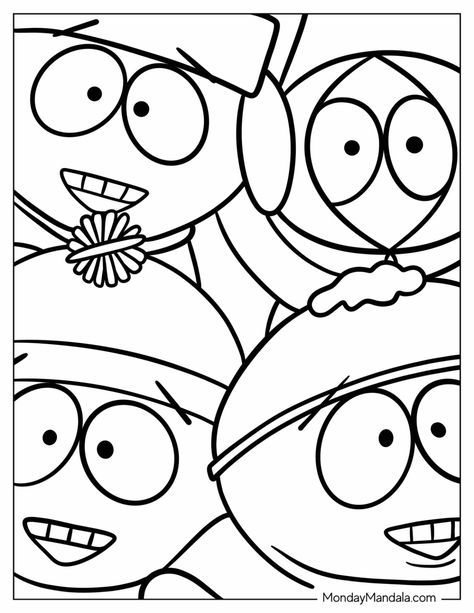 20 South Park Coloring Pages (Free PDF Printables) Uno Cards Coloring Pages, Album Cover Coloring Pages, Chowder Coloring Pages, Cool Halloween Coloring Pages, Rainbow Bright Coloring Pages, Monday Coloring Pages, Nirvana Coloring Pages, South Park Svg, Funny Colouring Pages