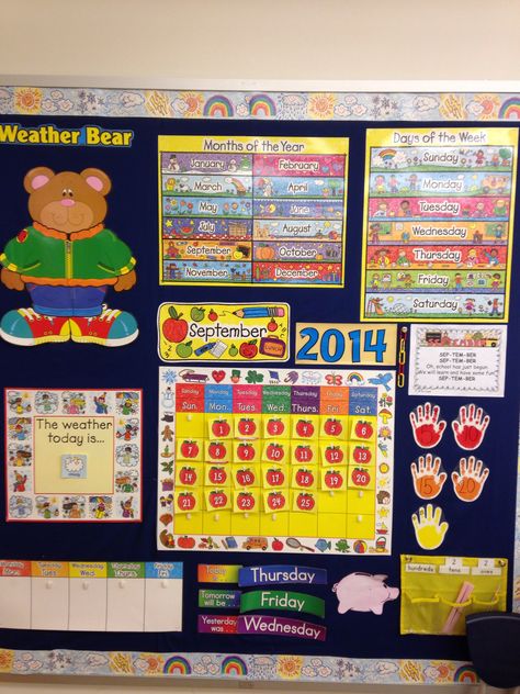 Morning Meeting Board Preschool, Preschool Morning Board, Morning Meeting Bulletin Board, Morning Meeting Board, Kindergarten Circle Time, Homeschooling Room, Circle Time Board, Classroom Setup Elementary, Creative Curriculum Preschool