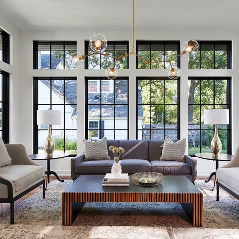 The Most Popular Interior Design Styles in Each State, According to Instagram Family Room Addition, Room Addition, Modern Living Room Ideas, Bubble Chandelier, Lower Manhattan, Sputnik Chandelier, Grey Glass, Bubble Glass, Chandelier In Living Room