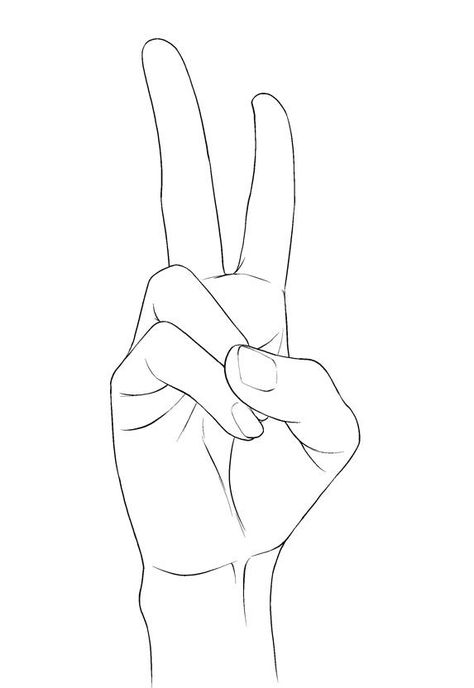 Not sure about the original source. found it here: https://www.facebook.com/shashashare Peace Sign Drawing, Peace Drawing, Peace Sign Hand, Anime Hands, Hand Drawing Reference, Hand Reference, Small Drawings, Hand Sketch, Anatomy Drawing