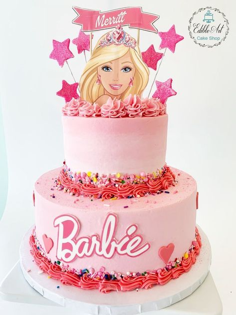 Barbie Party Decorations, Adult Birthday Cakes, Barbie Birthday Party, Fairy Garden Designs, Barbie Cake, Cake Decorating Videos, Barbie Birthday, Alice In Wonderland Party, Barbie Party