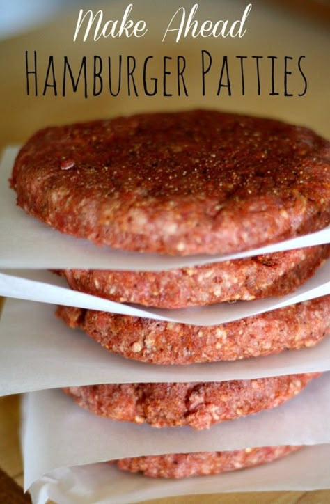 Make Ahead Hamburger Patties Meals That Freeze Well, Homemade Hamburger Patties, Resep Makanan Beku, Hamburger Recipes Patty, Freezable Meals, Make Ahead Freezer Meals, Freezer Food, Burger Patties, Easy Freezer Meals