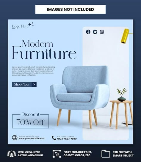 Modern Minimalist Social Media Design, Furniture Promotion Design, Furniture Leaflet, Interior Post Design, Creative Product Design Ideas, Furniture Ads Social Media, Furniture Poster Design Advertising, Furniture Social Media Design, Furniture Ads Design