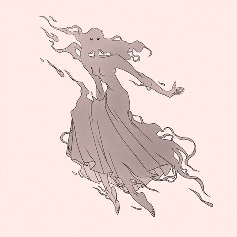 Spirit Illustration Ghost, Spirit Ghost Art, Ghost Oc Design, Ghost Design Concept Art, Ghost Drawing Reference, Ghost Poses Reference, Character Design Ghost, Ghost Dnd, Ghost Oc Male