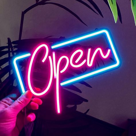 #NeonSigns #BrightIdeas #NeonSignNames #NeonInspiration #NeonRoom #RoomDecor Neon Door, Custom Coffee Bar, Led Open Sign, Matte Black Paint, Coffee Bar Design, Open Sign, Neon Wall Art, Neon Sign Shop, Coffee Bar Signs