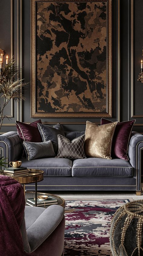 Grey Couch Living Room Living Room Decor Colour, Grey Couch Living Room Ideas, Gray Velvet Couch, Black And White Furniture, Couch Living Room Ideas, Beige Comforter, Grey Couch Living Room, Grey Palette, Grey Couch