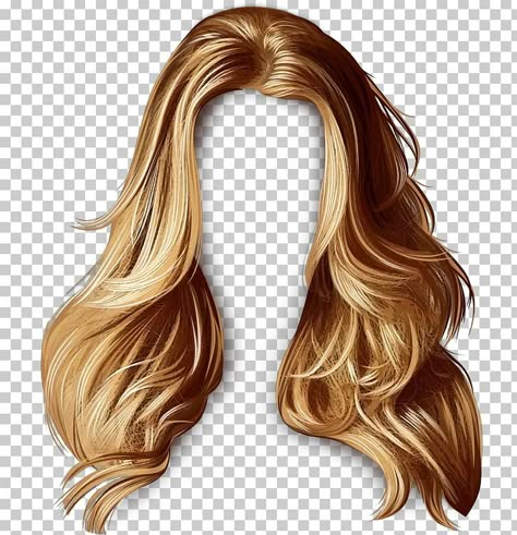 Blond Brown Hair, Brown Hair Wig, Style Long Hair, Hair Illustration, Catwalk Models, Hair Blond, Hair Sketch, Hair Png, Clipart Free