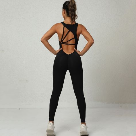 New product: Yoga Jumpsuit V-shaped Back Design Sleeveless Fitness Running Sportswear Stretch Tights Pants For Womens Clothing 👉🏽👉🏽 https://nuel.ink/bQ2oaA Overalls Summer, Stretch Tights, Yoga Jumpsuit, Jumpsuit Fitted, Fitness Wear Outfits, Sport Outdoor, Blouse Short Sleeve, Bodysuit Lingerie, Fitness Wear