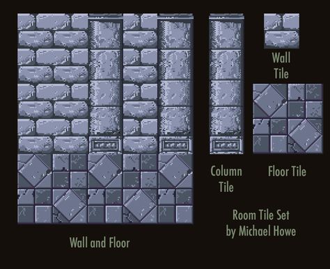 ArtStation - Pixel Art - Castle Room Tile Set, Michael Howe Complex Pixel Art, Pixel Art Texture, Castle Pixel Art, Pixel Art Tileset, Pixel Texture, Goth Architecture, Castle Rooms, Pixel Art Landscape, Background Tile