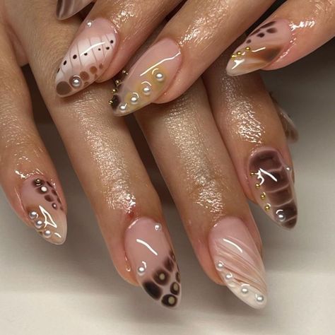 Brown Nails Design, Cherry Nails, New Nails, Minimalist Nails, Fire Nails, Funky Nails, Dream Nails, Pretty Acrylic Nails, Dope Nails