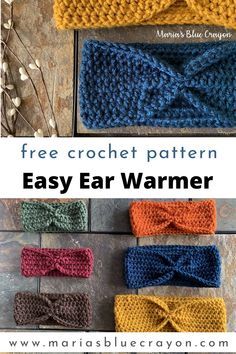 Crochet Ear Warmer Free Pattern, Ear Warmer Crochet Pattern, Beginner Haken, Headband Pattern Free, Crocheted Headbands, Ear Warmer Crochet, Crochet Ear Warmers, Crochet Ear Warmer Pattern, Ear Warmer Pattern