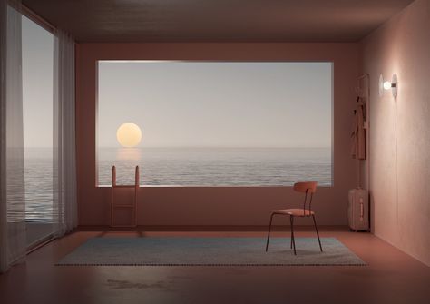 The Wait – Six N. Five Modern Garden, 3d Rendering, 인테리어 디자인, Aesthetic Pictures, Aesthetic Wallpapers, The Ocean, Architecture Design, Design Studio, Moon