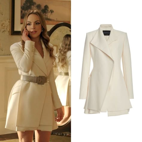 Dynasty Closet Fallon Outfits, Dynasty Fallon, Dynasty Closet, Mini Blazer Dress, Mini Blazer, Dynasty Outfits, Dynasty Clothing, Fallon Carrington, Liz Gillies