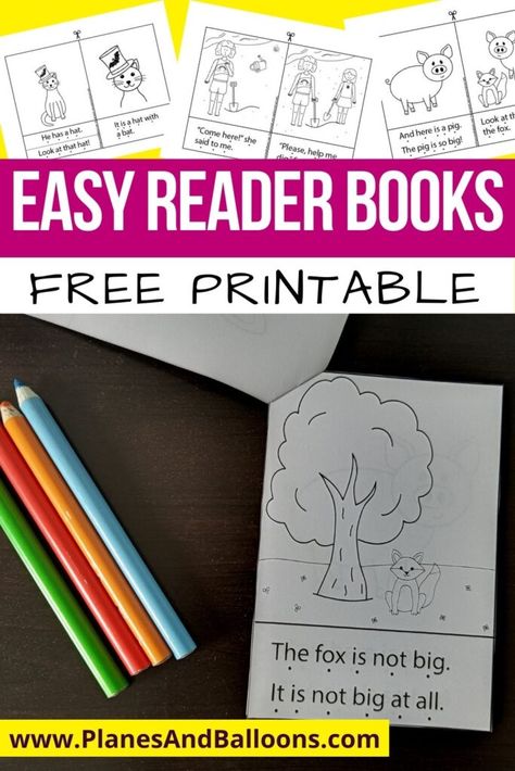 Printable Kindergarten Books, Easy Readers For First Grade, Easy Readers For Kindergarten Free Printable Mini Books, Games For 1st Graders, Read And Color, Books For Beginning Readers, Easy Reader Books, Reading Printables, Reading Comprehension Kindergarten