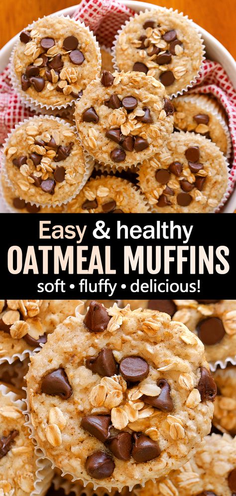 Healthy Muffins No Bananas, Breakfast Muffins To Freeze, Healthy Breakfast Oatmeal Muffins, Sweet But Healthy Breakfast, Breakfast Ideas Healthy To Go, Recipes That Use Oatmeal, Ww Breakfast Muffins, Muffins For Diabetics Easy Recipes, Gluten Free Oats Recipes