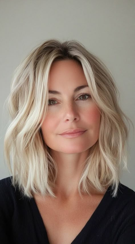 29 Modern Blonde Bob Hairstyles: Trendy Ideas to Refresh Your Vibe Shoulder Length Blonde Hair Styles, Long Bob Blonde Hairstyles, Blonde Lob Fine Hair, Bluntcut Bob Blond, Platinum Lob Haircut, Blonde Highlighted Bob, Medium Blonde Bobs Fine Hair, Blonde Bob Thick Hair, Blonde Bobs With Bangs