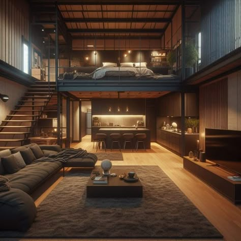 Dröm Hus Planer, Loft House Design, Loft Interior Design, Loft Interiors, Loft House, Dream House Rooms, Container House Design, Loft Design, Home Building Design