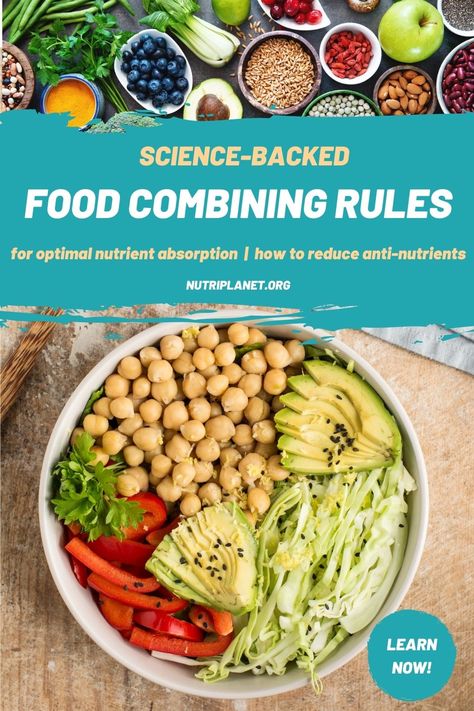 Learn food combining rules that are backed by science to enhance nutrient absorption and degrade the effect of anti-nutrients Food Combining Rules, Anti Nutrients, Stomach Fat Burning Foods, Learn Science, Nutrient Absorption, Food Combining, Proper Nutrition, Fat Burning Foods, Good Healthy Recipes