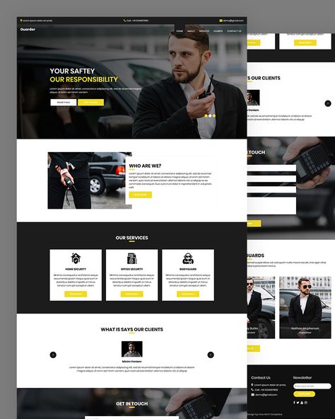 Download Free Security Safety HTML Template Security Guard Website Design, Security Company Website Design, Security Website Design, Guard Aesthetic, Security Website, Portfolio Layout Template, Private Security Contractor, Business Portfolio Template, Bodyguard Services