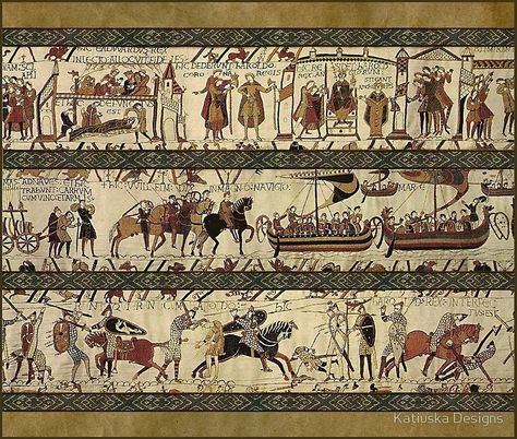 Bayeux Tapestry Bayeaux Tapestry, Norman Conquest, Medieval Embroidery, Medieval England, Bayeux Tapestry, Medieval Tapestry, Early Middle Ages, Tapestry Art, 11th Century