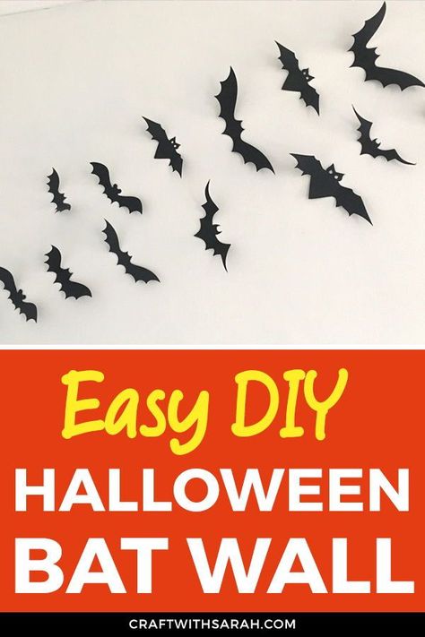 Halloween Decorations Bats On Wall, Cricut Halloween Decorations, Diy Halloween Bat Decorations, Halloween Bats Diy, Halloween Bats Crafts, Temporary Wall Decor, Bat Display, Paper Bat, Bat Decorations