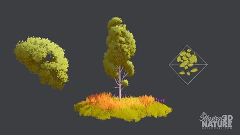 Stylized Nature: Vegetation, Animation, Shaders Animation Scene, 3d Tree, Blender Tutorial, Low Poly Art, Game Concept Art, 3d Texture, Game Concept, Game Inspiration, 3d Modelling