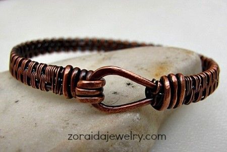 Copper Jewellery, Wire Bracelets, Bijoux Fil Aluminium, Wire Wrapped Bracelet, Diy Wire Jewelry, Bracelet Men, Wire Work Jewelry, Work Jewelry, Copper Bracelet